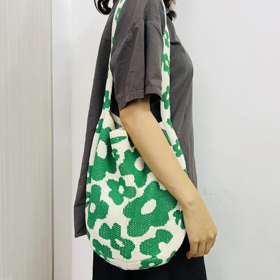 Flower Market Knit Bag - Green