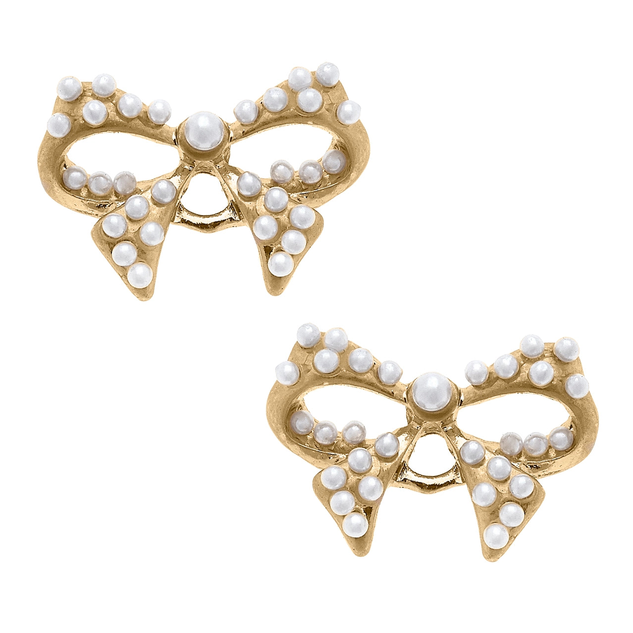 Load image into Gallery viewer, Tillie Pearl Bow Earrings
