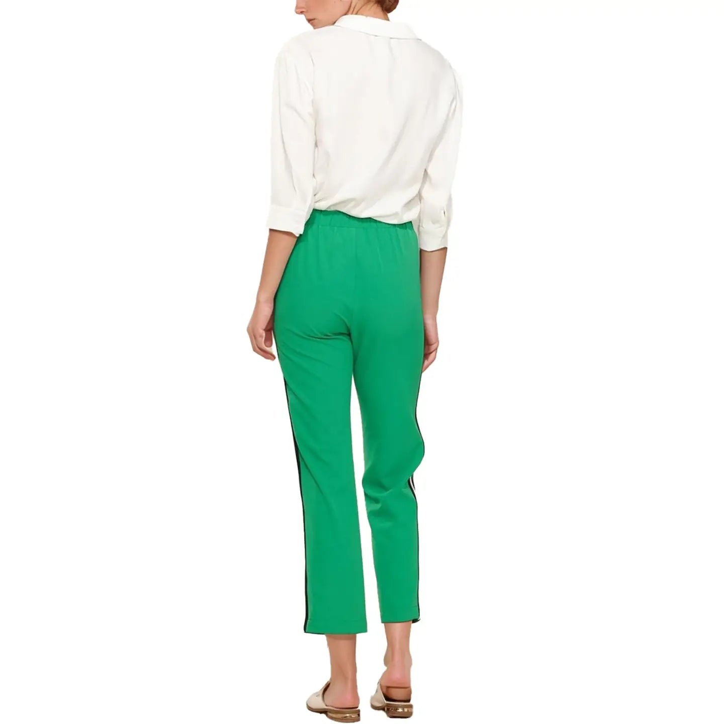 Varsity Side Stripe Pant-Green