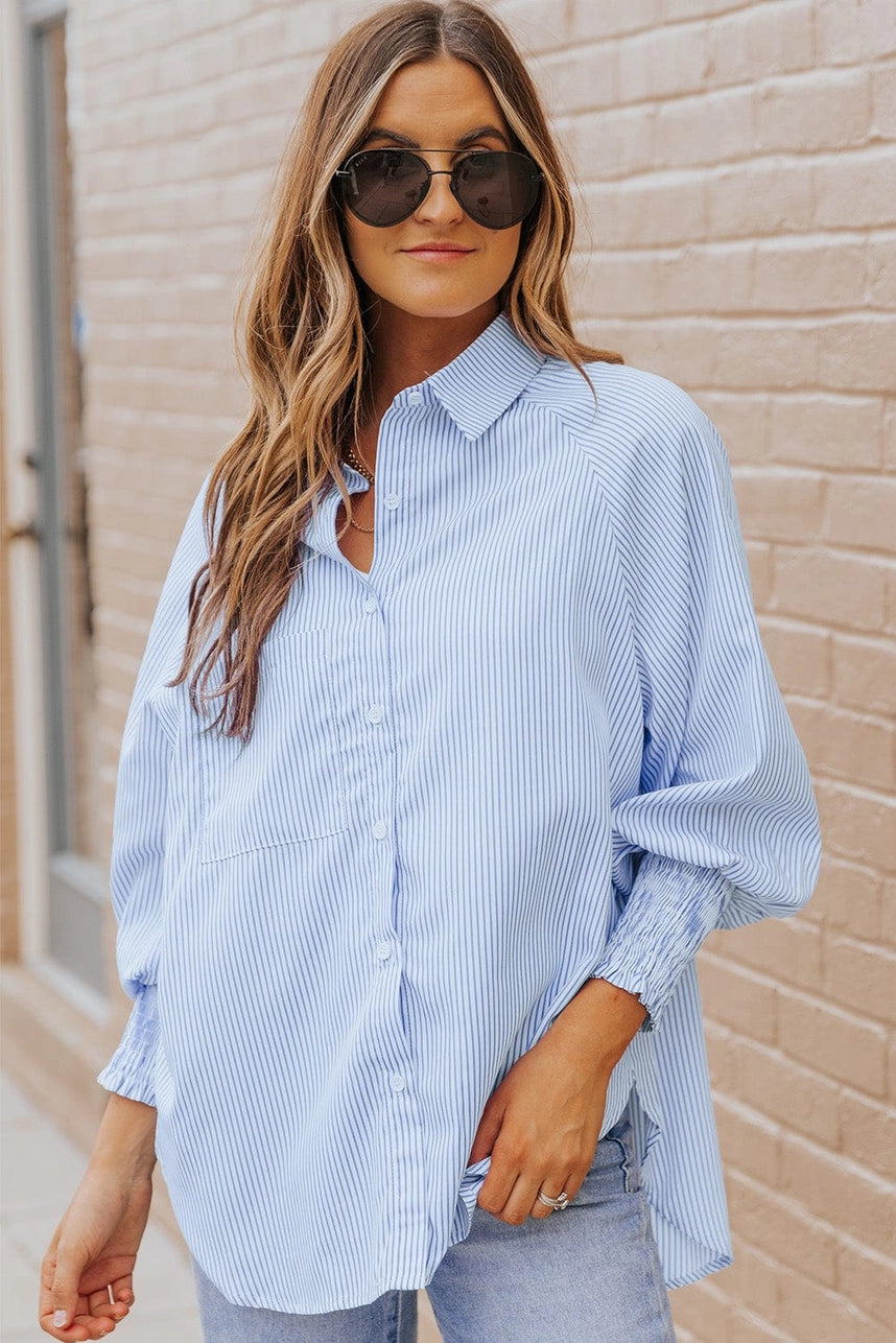Load image into Gallery viewer, Amber Striped Blouse - Blue

