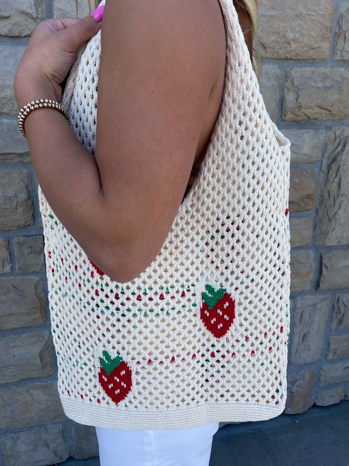 Berry Cute Knit Tote