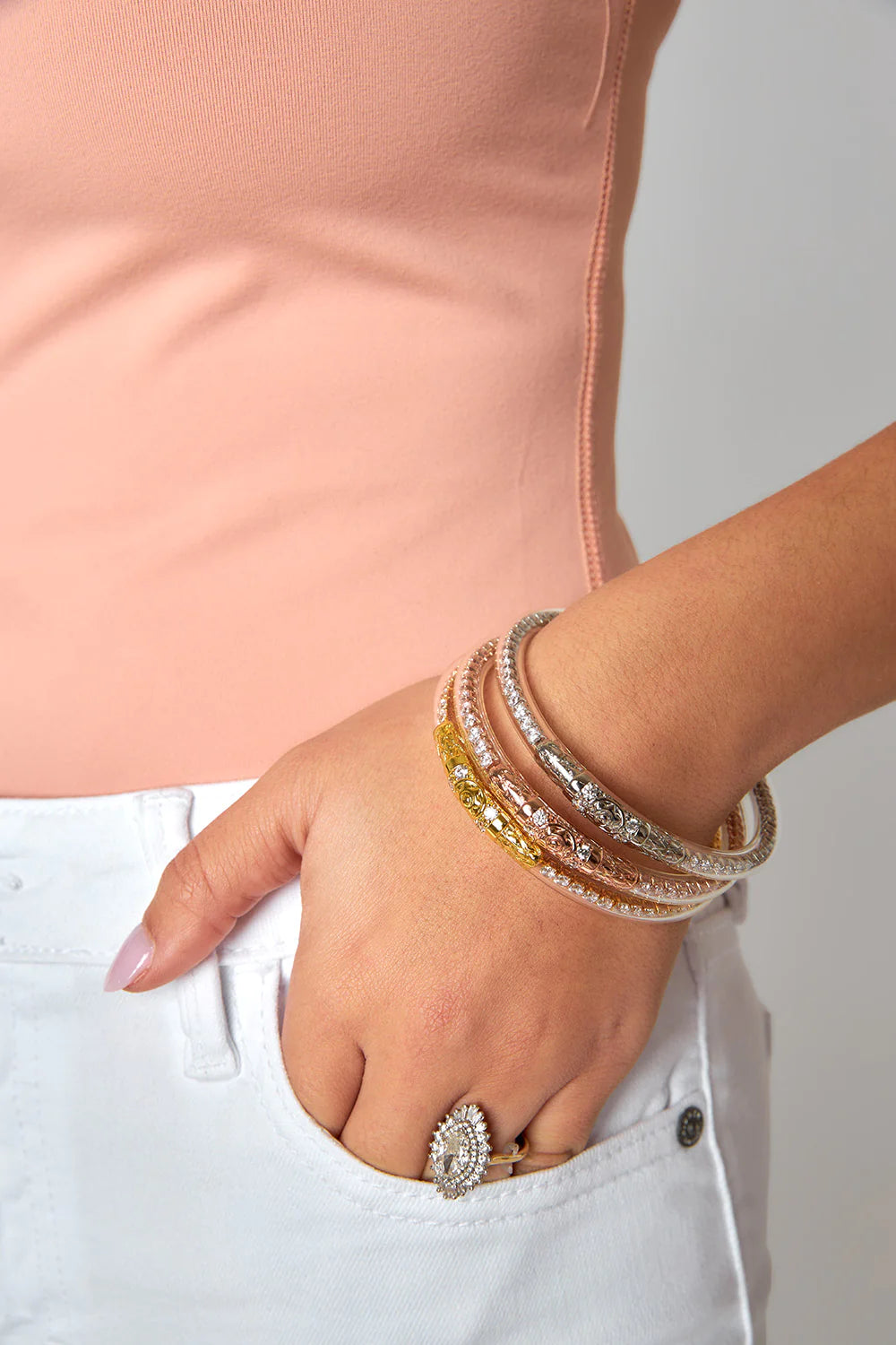 Budhagirl: Crystal Clear Three Queens All Weather Bangles