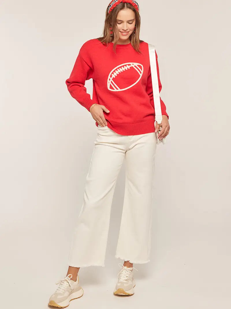 Touchdown Sweater-Red