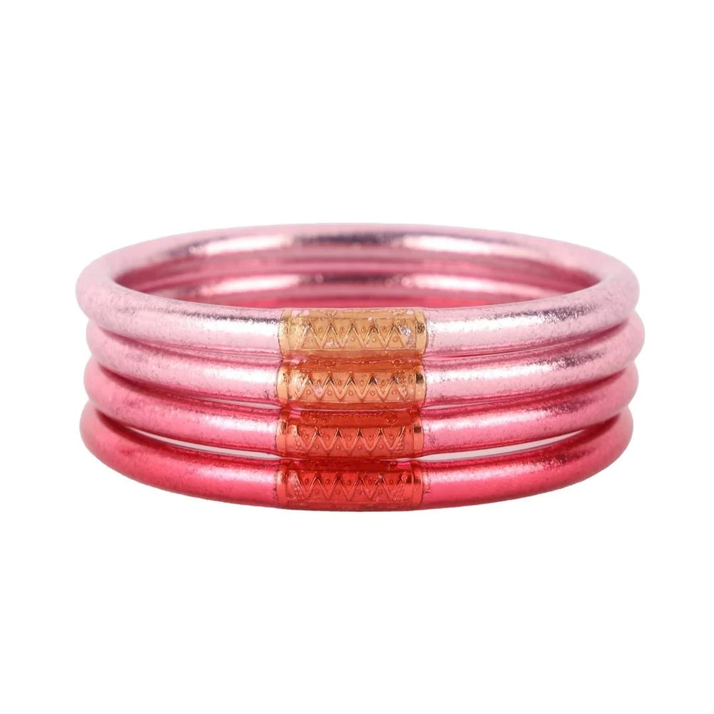 Budhagirl: Carousel Pink All Weather Bangles (Set of 4)