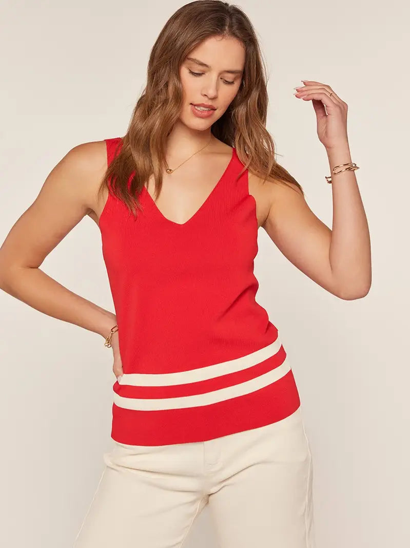 Team Spirit Tank Sweater-Red