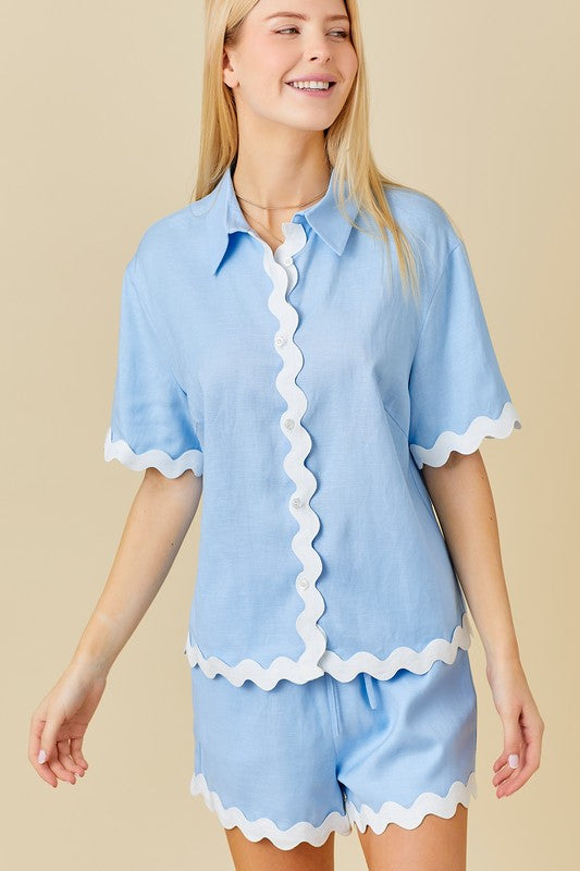 Bora Bora Shirt - Blue/White
