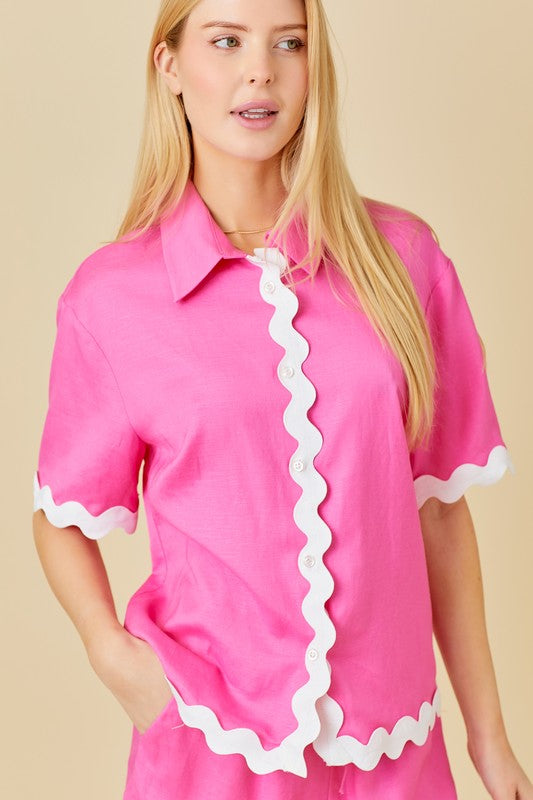 Bora Bora Shirt - Pink/White