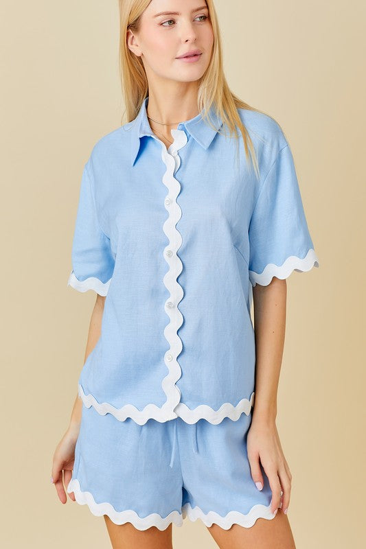 Bora Bora Shirt - Blue/White
