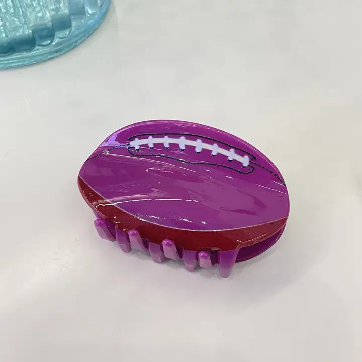 Football Claw Clip-Purple