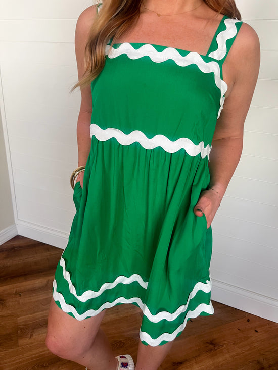 Cancun Ric Rac Dress - Green