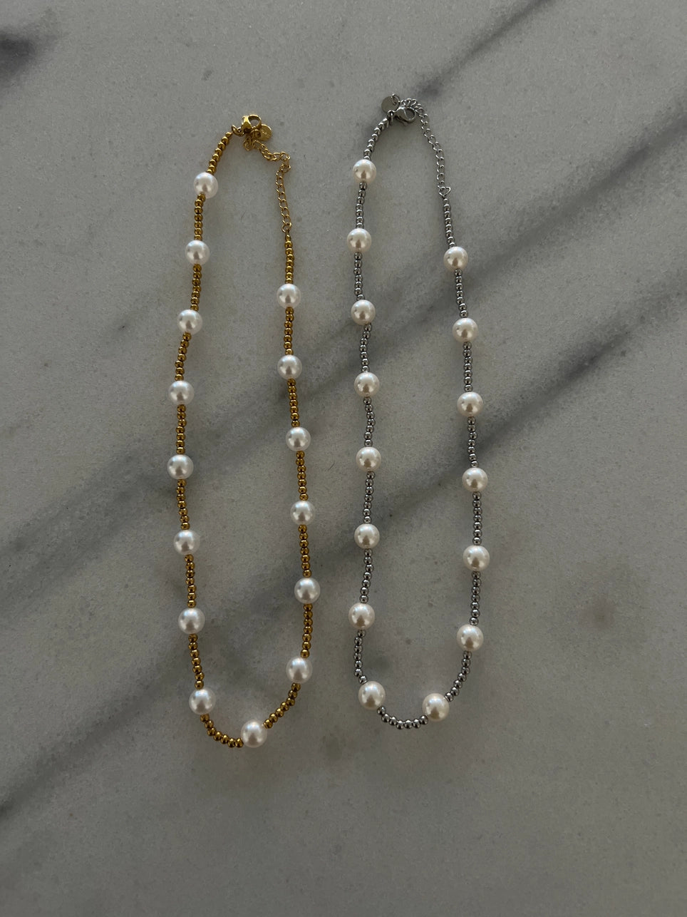 CSP: Pearl Beaded Necklace - Silver