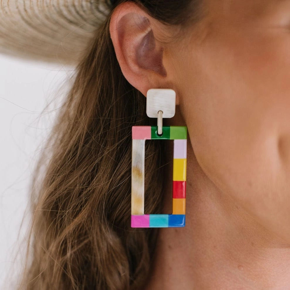 Artisan Rainbow Colorblock Earrings