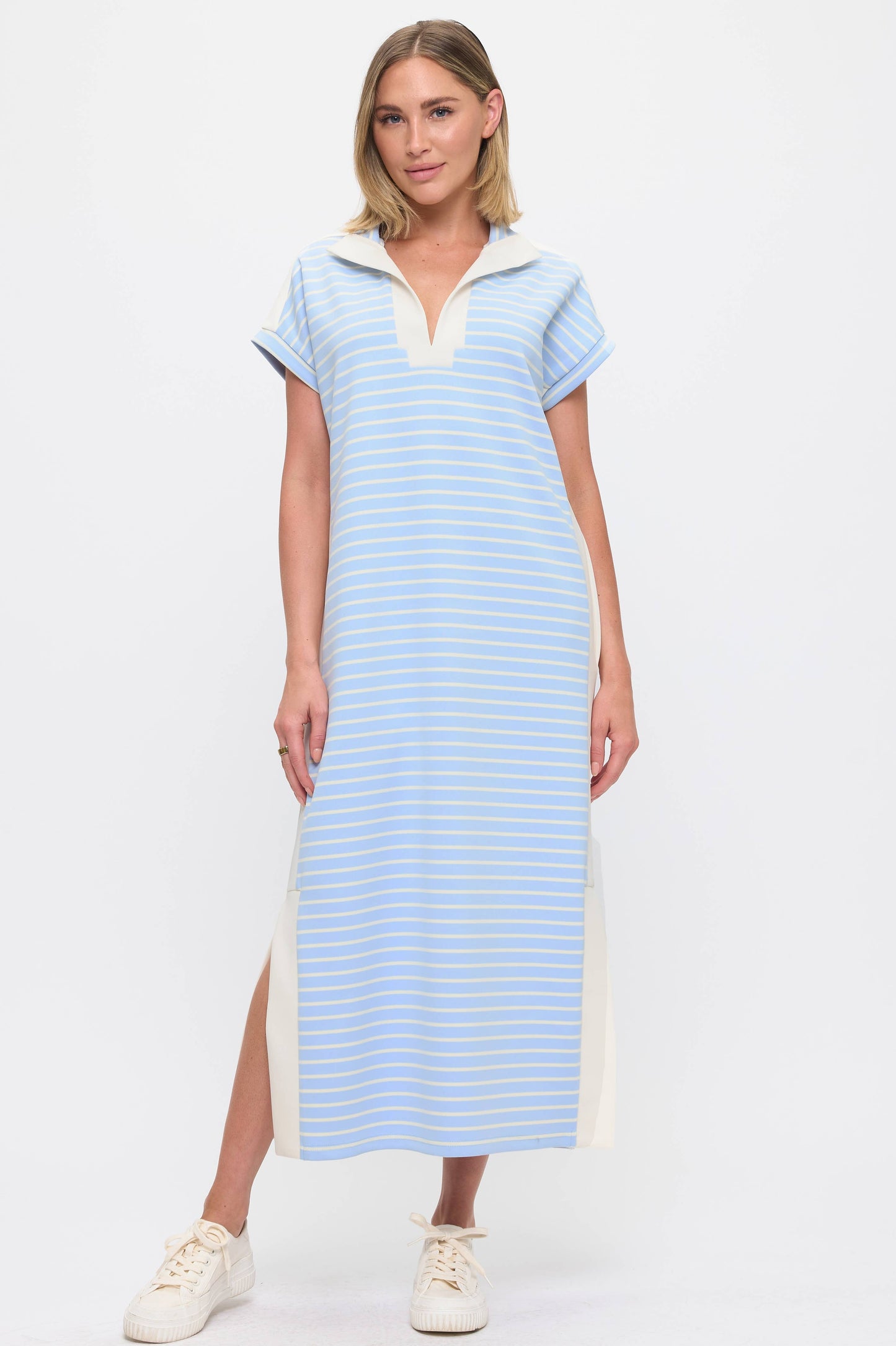 Striped Maxi Dress: Blue