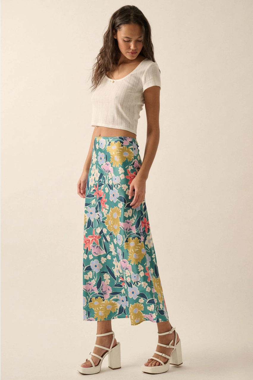 Getaway Floral Midi Skirt