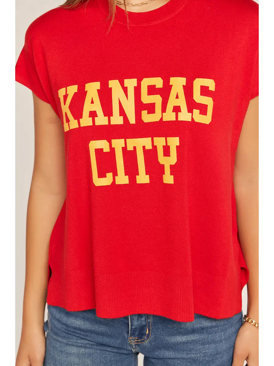 Kansas City Cap Sleeve Tunic-Red