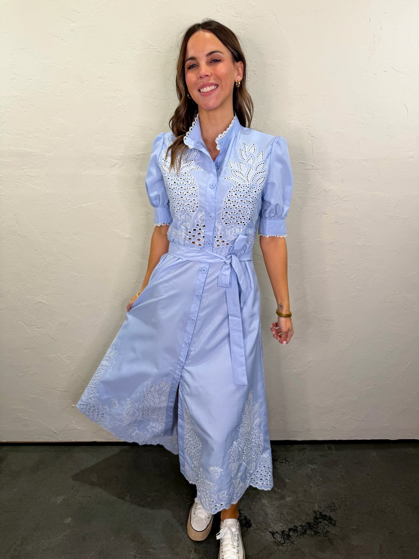 Piper Lace-Trim Midi Dress