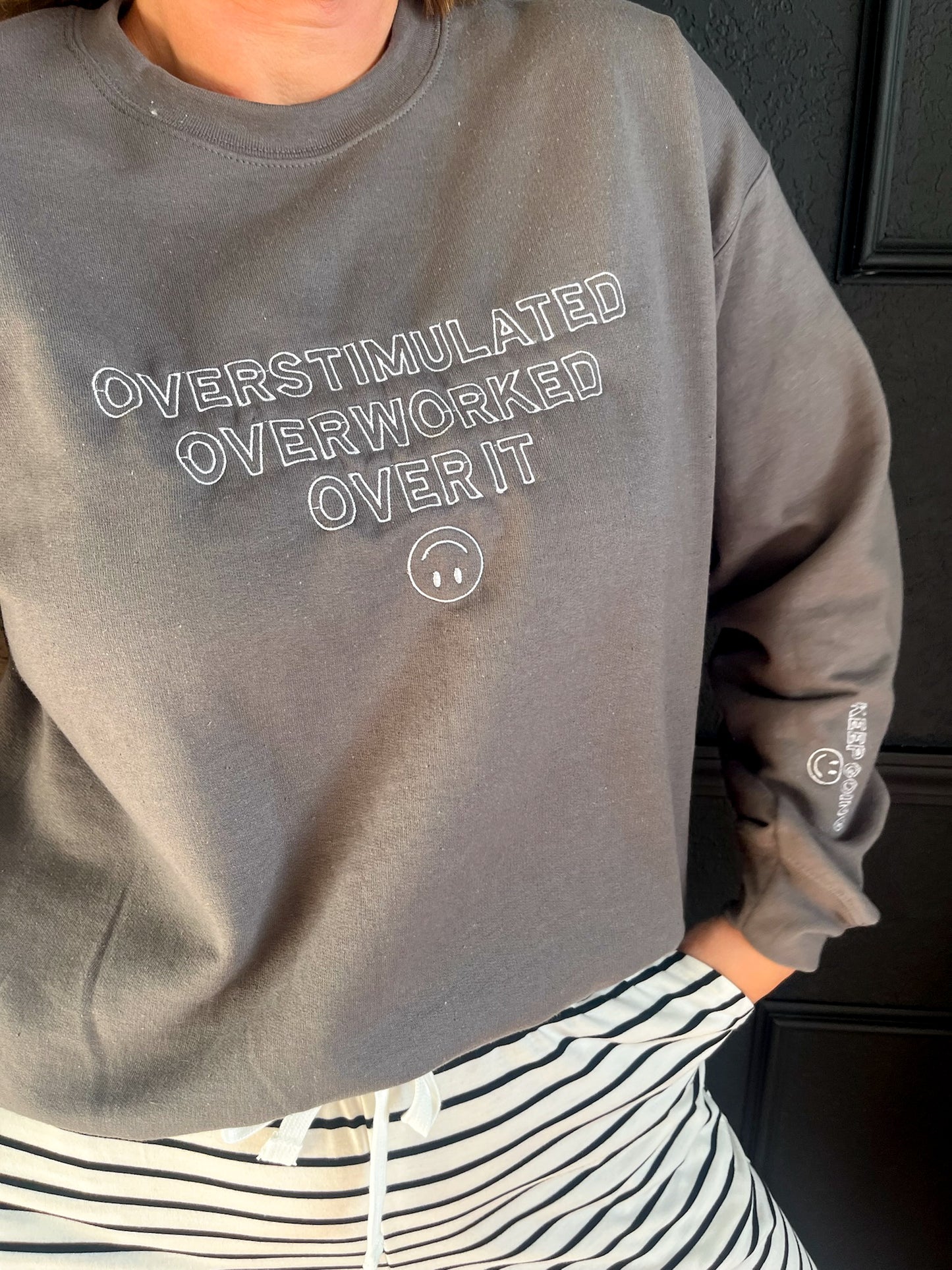Over It Embroidered Sweatshirt