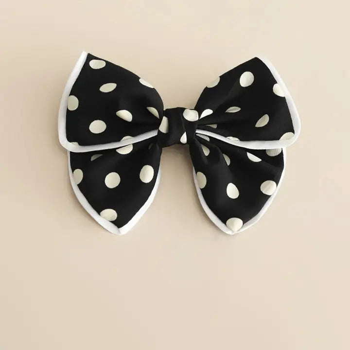 Big Dot Hair Bow-Black