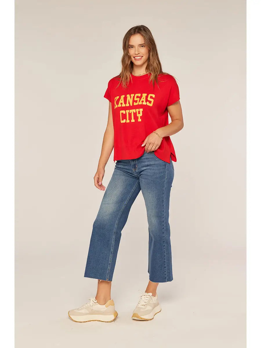 Kansas City Cap Sleeve Tunic-Red