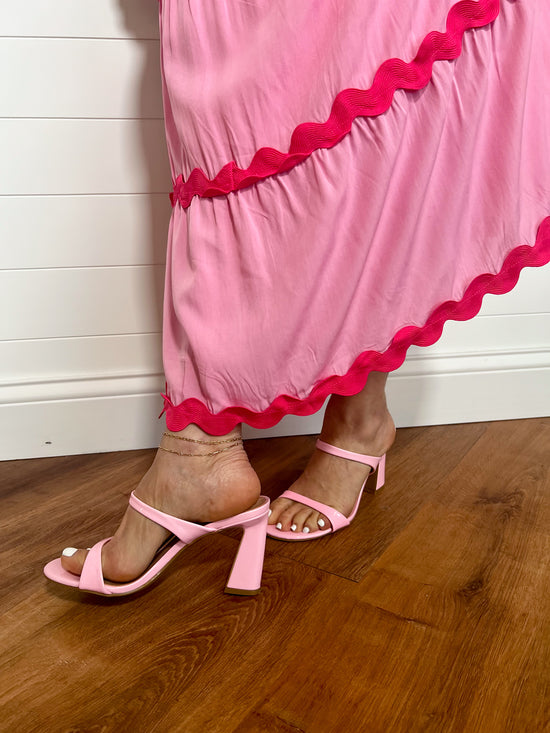 Bridget Strappy Heel - Bubblegum Pink