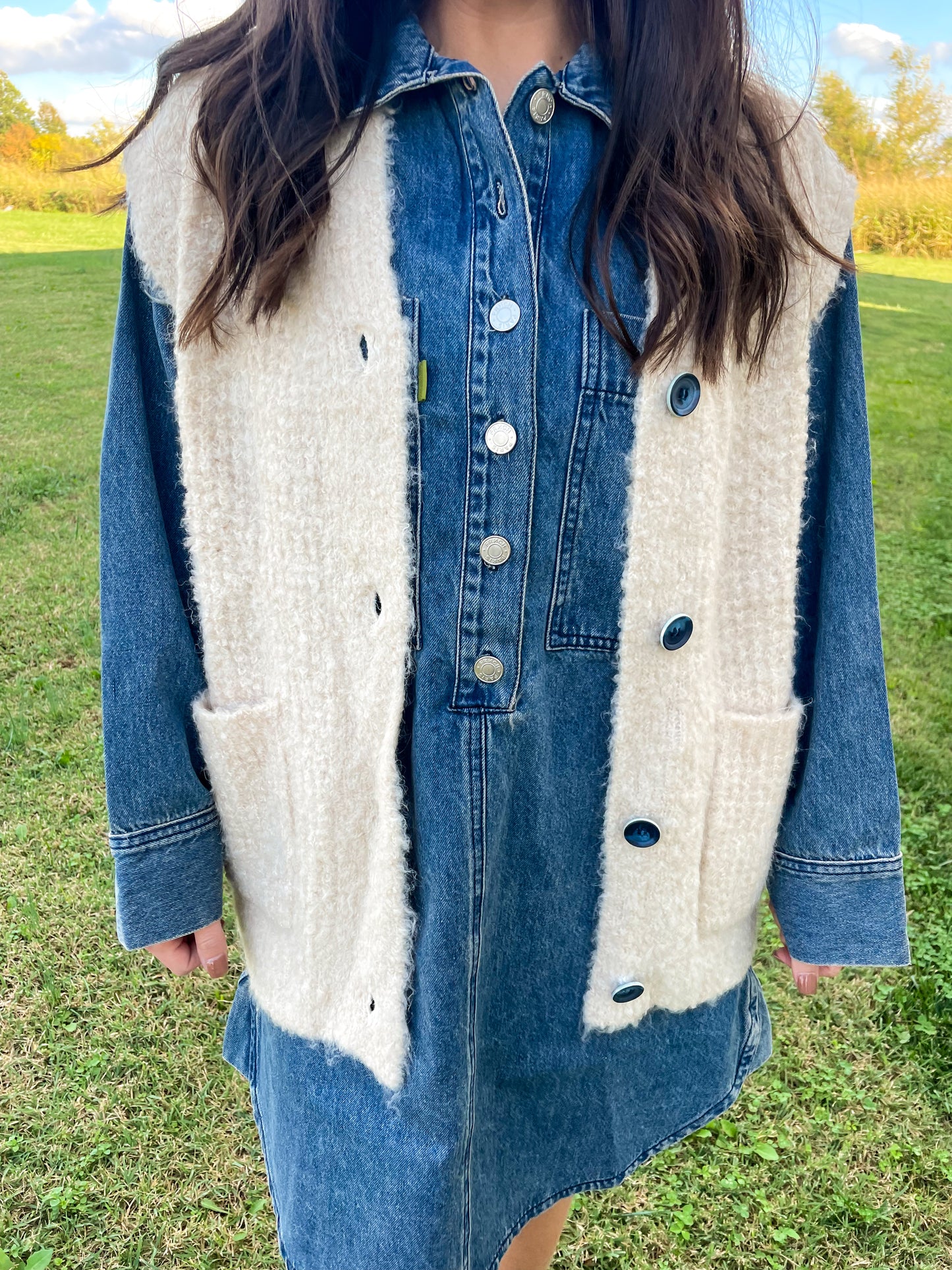FRNCH: Magaly Sweater Vest - Creme