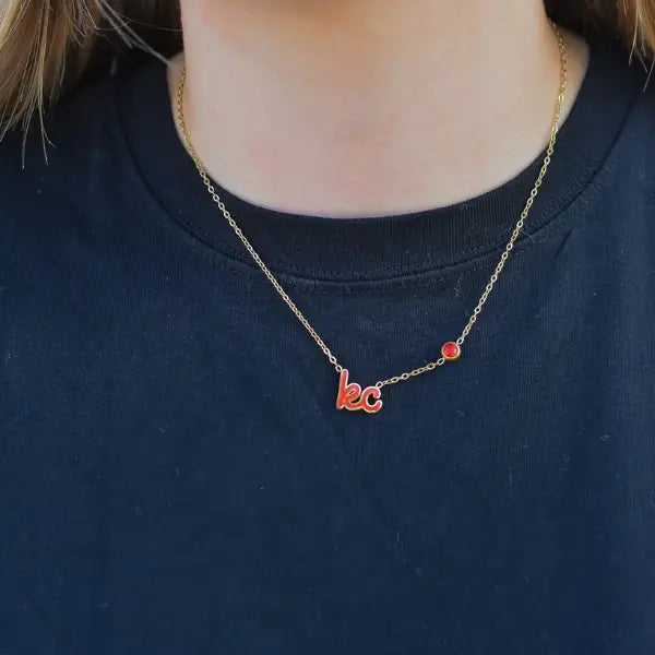 KC Script Charm Necklace