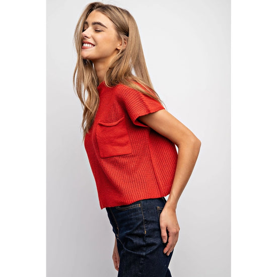 Freya Sweater Top -Red