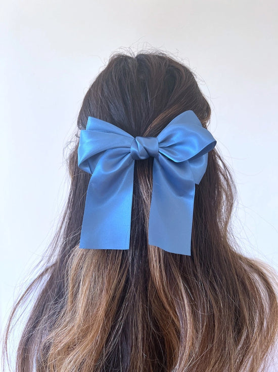 Load image into Gallery viewer, Isabella Big Satin Bow Clip
