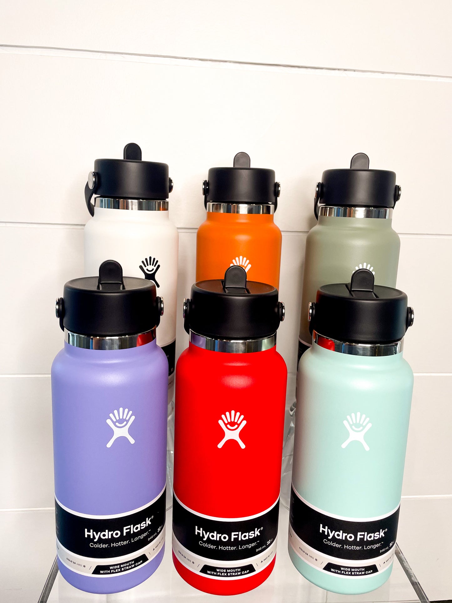 Hydro Flask Wide Mouth Water Bottle with Flex Straw Cap, 32 oz.