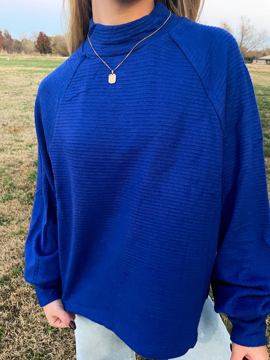 Load image into Gallery viewer, New Classic Oversized Knit Top - Royal Blue
