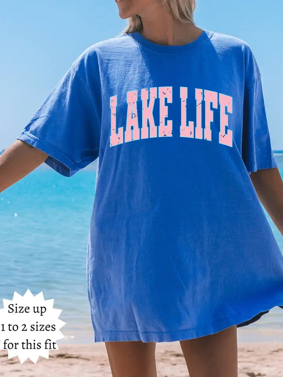 Lake Life Tee - Blue/Pink