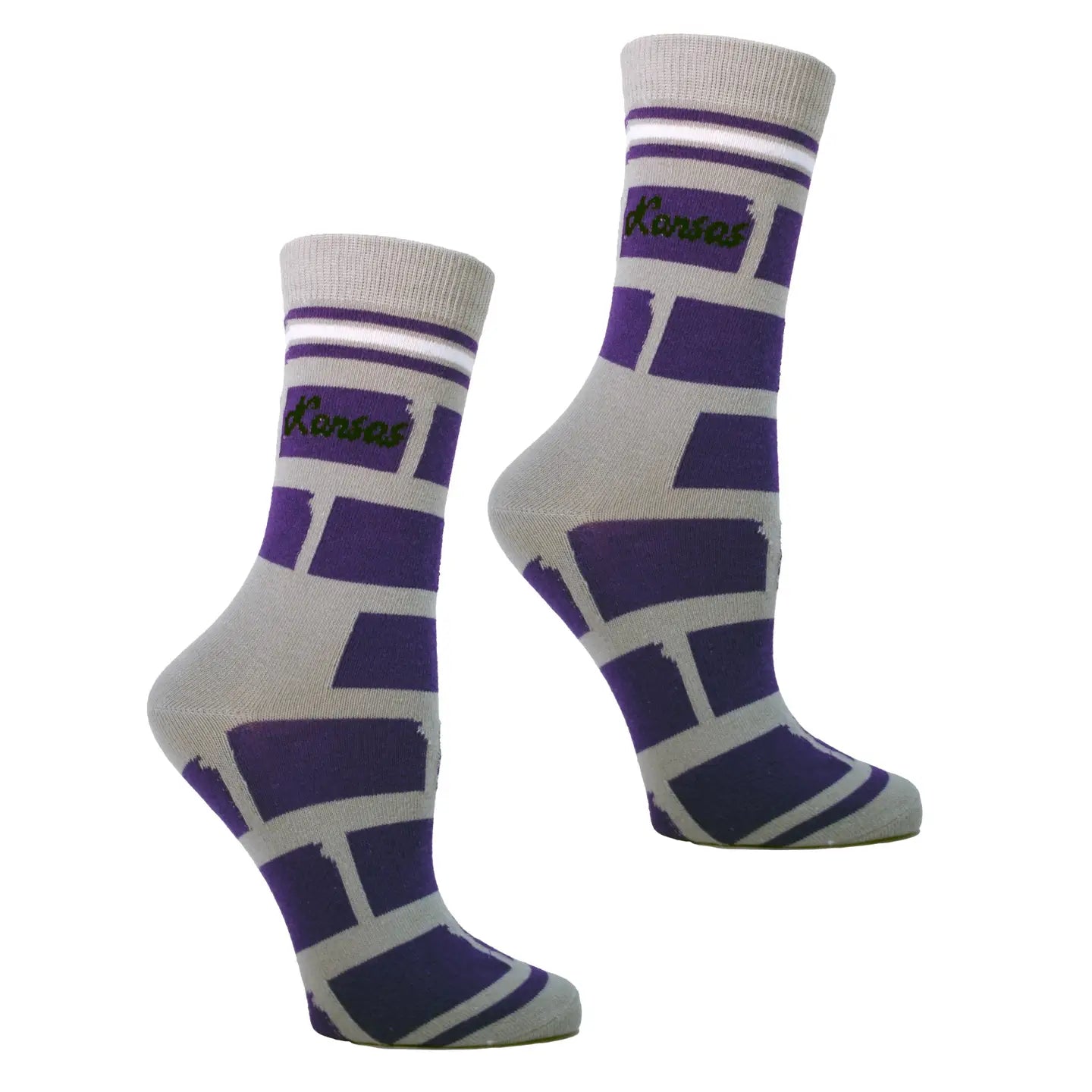 Kansas Socks-Purple/Grey