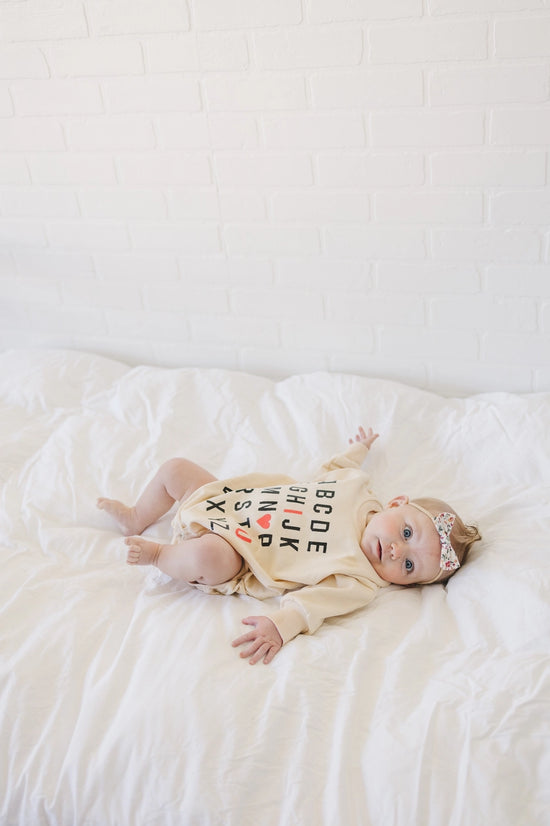 Load image into Gallery viewer, ABC ILY Sweatshirt Bubble Romper
