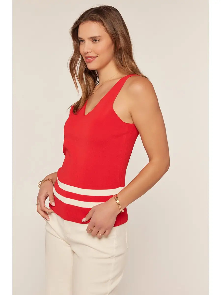 Team Spirit Tank Sweater-Red