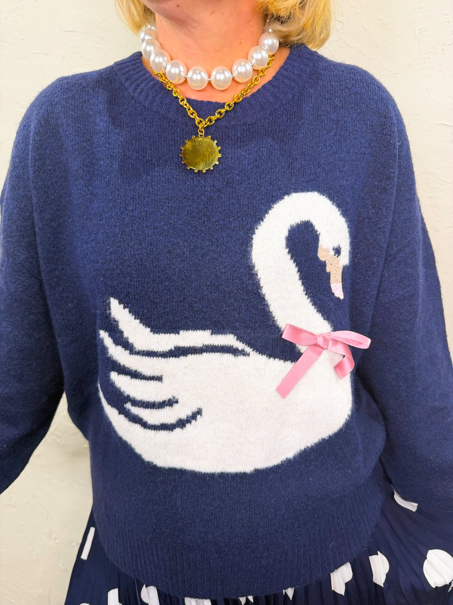 Swan Song Sweater - Navy