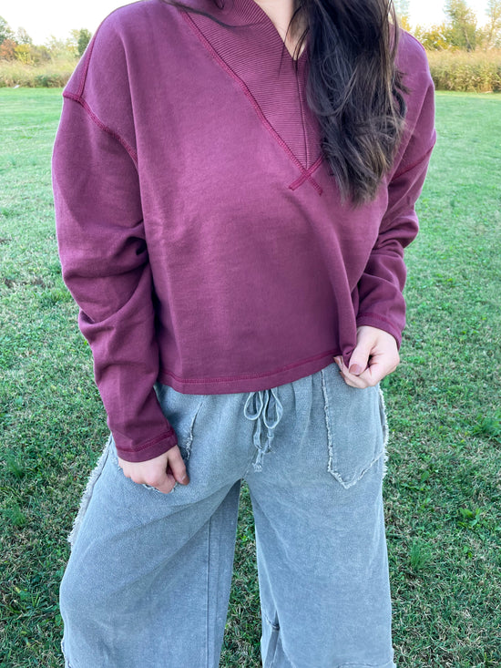 Load image into Gallery viewer, Free People: Moonstruck Pullover - Oxblood
