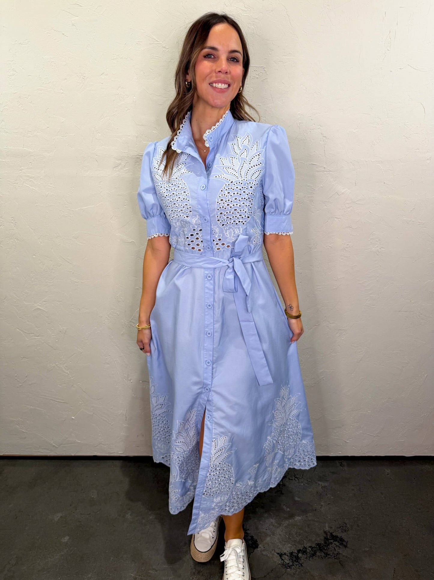 Piper Lace-Trim Midi Dress