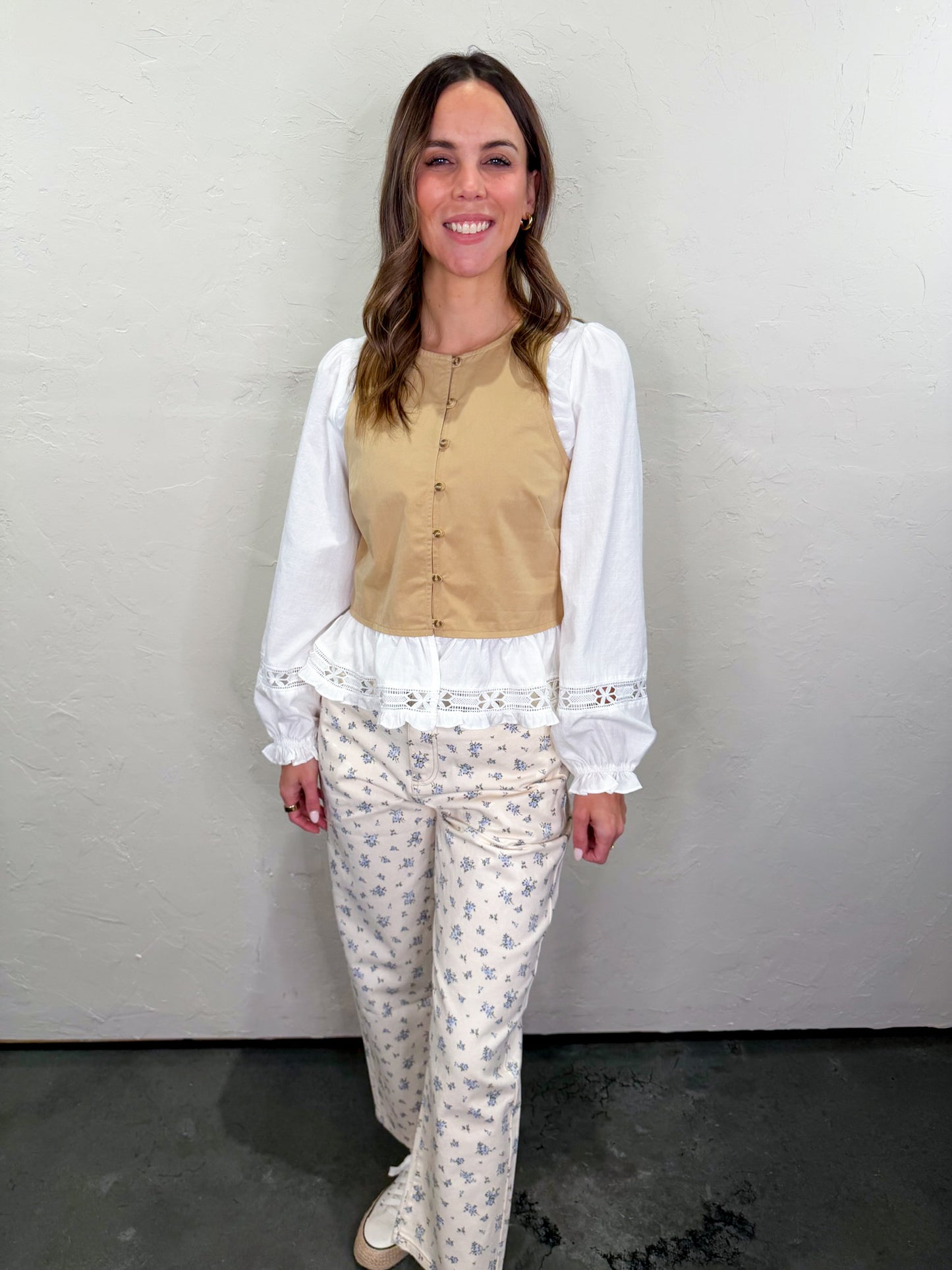 Bluebell Ecru Printed Jeans