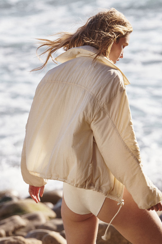 Load image into Gallery viewer, Free People: Off The Bleachers Coaches Jacket - Sea Salt
