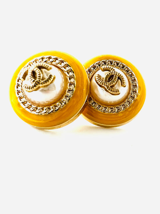 Skylar Repurposed Yellow Stud earrings