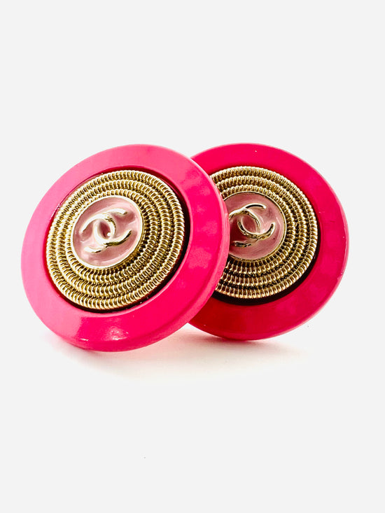 Layla Repurposed Pink Button Studs