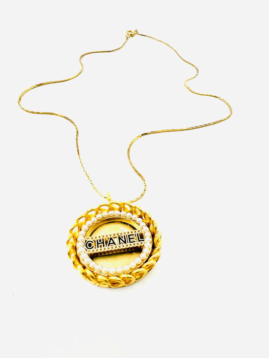Gold Bling Repurposed Button Necklace
