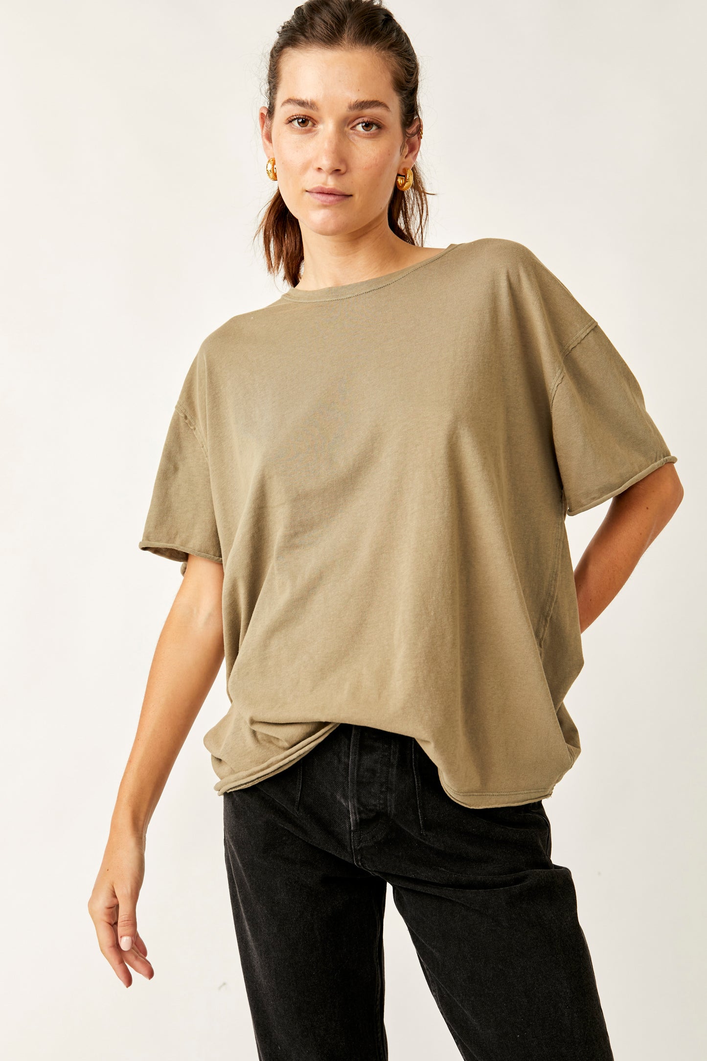 Load image into Gallery viewer, Free People: Nina Tee - Olive Stone
