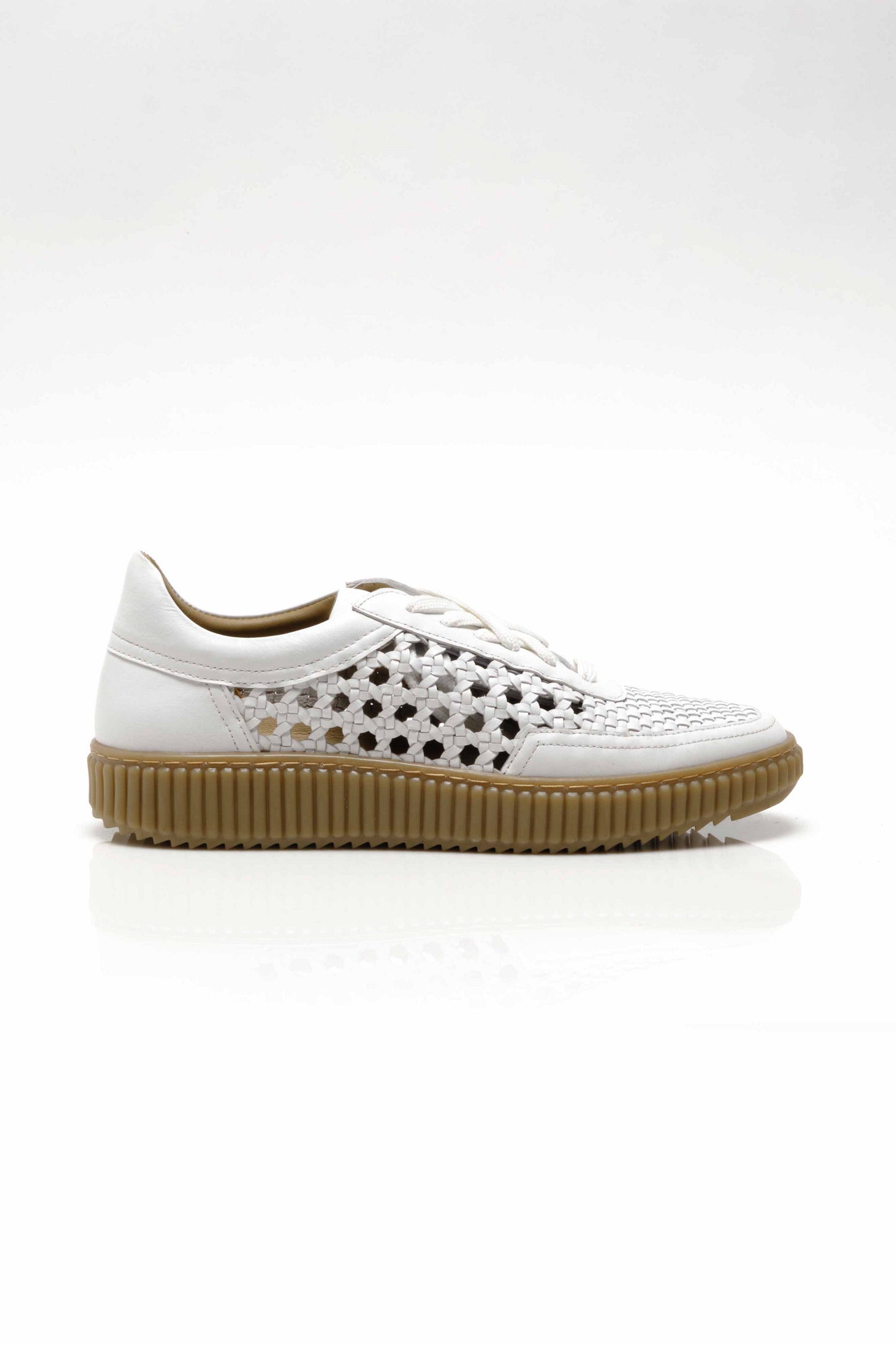 Load image into Gallery viewer, Free People: Wimberly Woven Sneaker - White Leather
