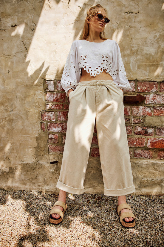 Free People: After Love Cuff Pant - Sandshell