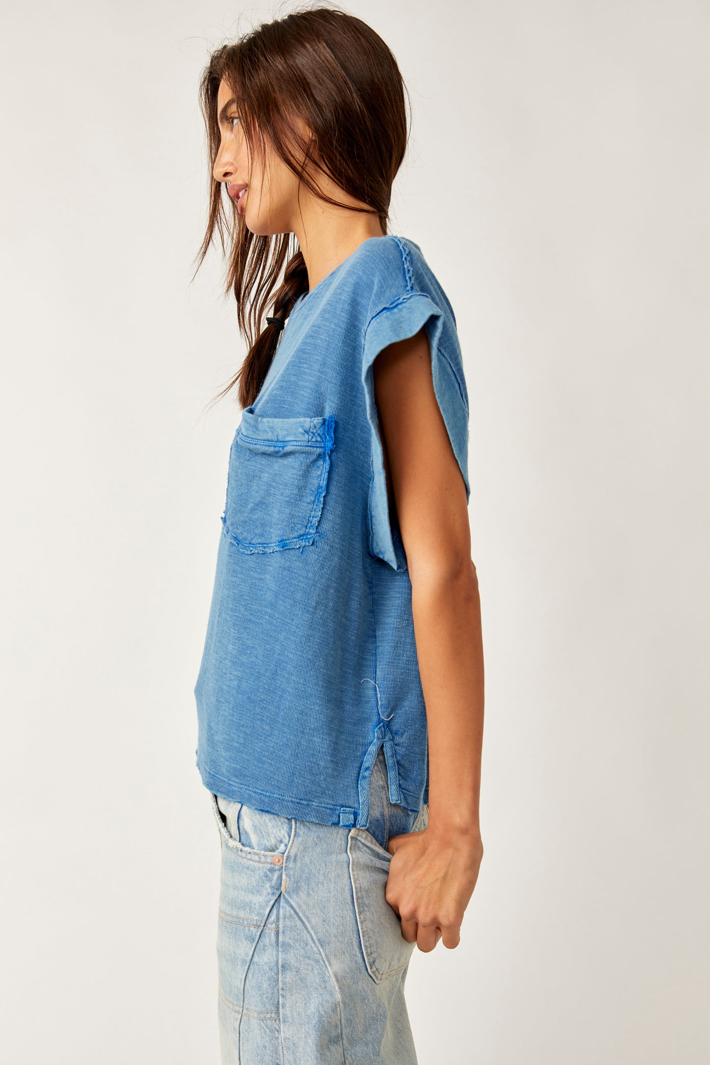 Free People: Our Time Tee - Cobalt Blue