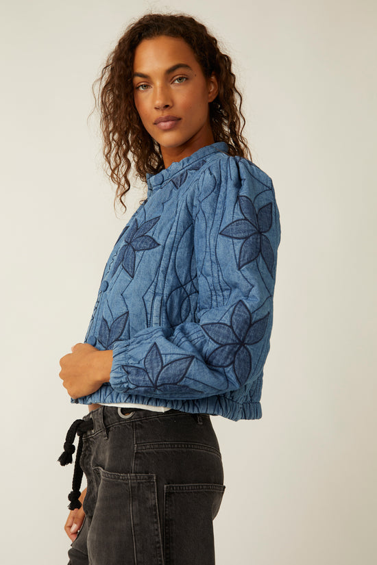 Free People: Quinn Quilted Jacket - Indigo