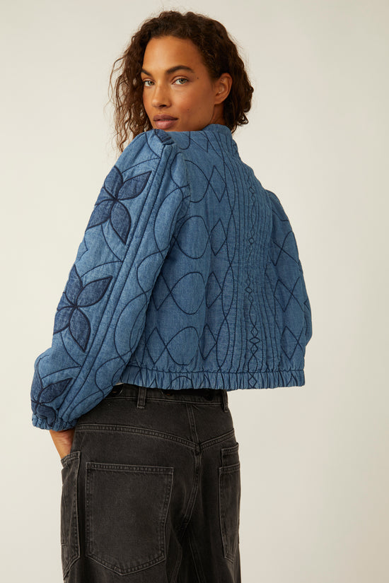 Load image into Gallery viewer, Free People: Quinn Quilted Jacket - Indigo
