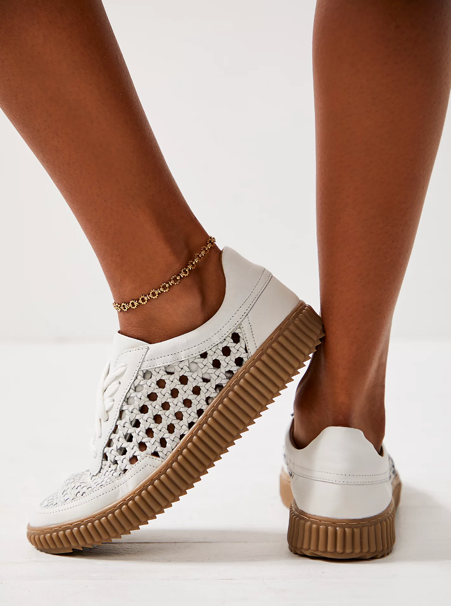 Load image into Gallery viewer, Free People: Wimberly Woven Sneaker - White Leather
