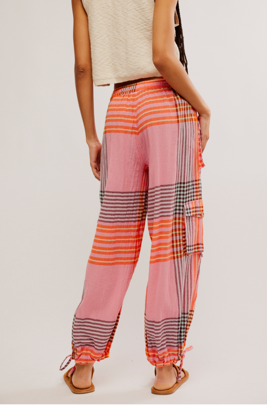 Free People: Crafted Cargo Pants - Pink Combo